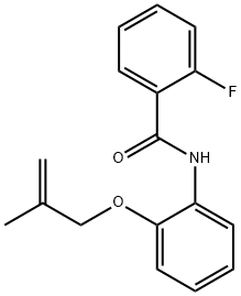 2-fluoro-N-{2-[(2-methyl-2-propen-1-yl)oxy]phenyl}benzamide Struktur