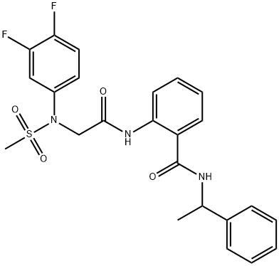 2-{[N-(3,4-difluorophenyl)-N-(methylsulfonyl)glycyl]amino}-N-(1-phenylethyl)benzamide Struktur