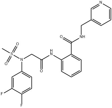 2-{[N-(3,4-difluorophenyl)-N-(methylsulfonyl)glycyl]amino}-N-(pyridin-3-ylmethyl)benzamide Struktur