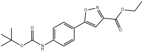 ethyl 5-(4-((tert-butoxycarbonyl)amino)phenyl)isoxazole-3-carboxylate Struktur