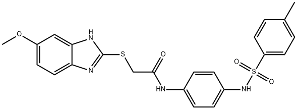 2-[(6-methoxy-1H-benzimidazol-2-yl)sulfanyl]-N-[4-[(4-methylphenyl)sulfonylamino]phenyl]acetamide Struktur