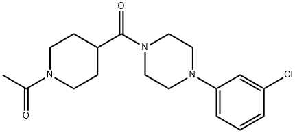 1-[4-[4-(3-chlorophenyl)piperazine-1-carbonyl]piperidin-1-yl]ethanone Struktur