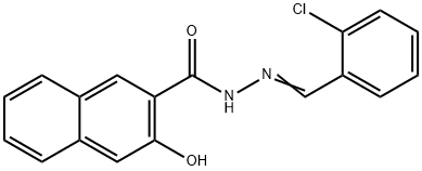 N'-(2-chlorobenzylidene)-3-hydroxy-2-naphthohydrazide Struktur