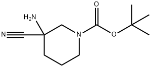 TERT-BUTYL 3-AMINO-3-CYANOPIPERIDINE-1-CARBOXYLATE Struktur