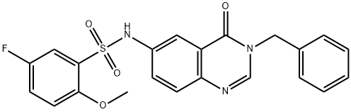 N-(3-benzyl-4-oxo-3,4-dihydro-6-quinazolinyl)-5-fluoro-2-methoxybenzenesulfonamide Struktur