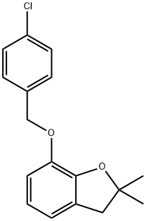 7-(4-Chloro-benzyloxy)-2,2-dimethyl-2,3-dihydro-benzofuran Struktur