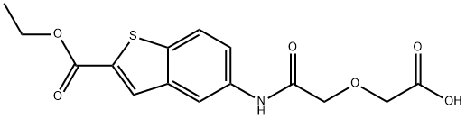 5-(2-Carboxymethoxy-acetylamino)-benzo[b]thiophene-2-carboxylic acid ethyl ester Struktur