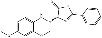 4-[(2,4-Dimethoxy-phenyl)-hydrazono]-2-phenyl-4H-oxazol-5-one Struktur