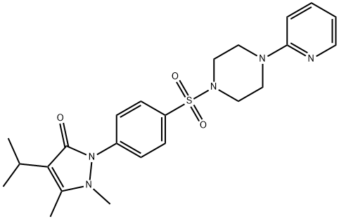 1,5-dimethyl-4-propan-2-yl-2-[4-(4-pyridin-2-ylpiperazin-1-yl)sulfonylphenyl]pyrazol-3-one Struktur