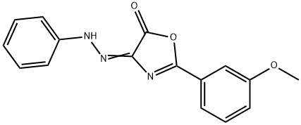 2-(3-Methoxy-phenyl)-4-(phenyl-hydrazono)-4H-oxazol-5-one Struktur