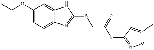 2-[(5-ethoxy-1H-benzimidazol-2-yl)sulfanyl]-N-(5-methyl-1,2-oxazol-3-yl)acetamide Struktur