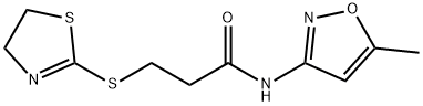 3-(4,5-dihydro-1,3-thiazol-2-ylsulfanyl)-N-(5-methyl-1,2-oxazol-3-yl)propanamide Struktur