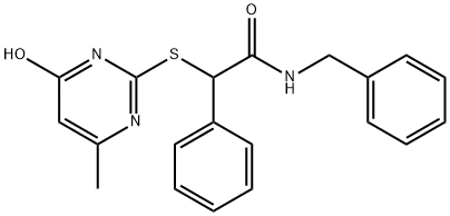 N-benzyl-2-[(4-hydroxy-6-methylpyrimidin-2-yl)sulfanyl]-2-phenylacetamide Struktur