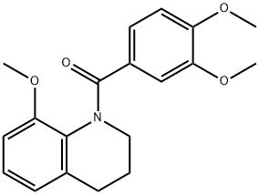 (3,4-Dimethoxy-phenyl)-(8-methoxy-3,4-dihydro-2H-quinolin-1-yl)-methanone Struktur