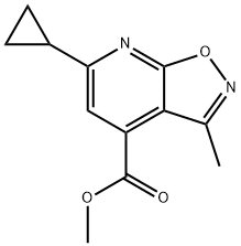 methyl 6-cyclopropyl-3-methylisoxazolo[5,4-b]pyridine-4-carboxylate Struktur