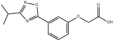 [3-(3-Isopropyl-[1,2,4]oxadiazol-5-yl)-phenoxy]-acetic acid Struktur