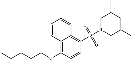 3,5-dimethyl-1-(4-pentoxynaphthalen-1-yl)sulfonylpiperidine Struktur