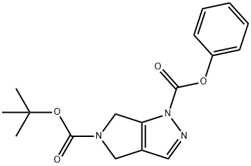 4,6-Dihydro-pyrrolo[3,4-c]pyrazole-1,5-dicarboxylic acid 5-tert-butyl ester 1-phenyl ester Struktur