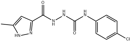 N-(4-chlorophenyl)-2-[(3-methyl-1H-pyrazol-5-yl)carbonyl]hydrazinecarboxamide Struktur