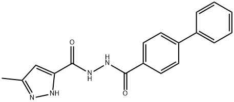 N'-(4-biphenylylcarbonyl)-3-methyl-1H-pyrazole-5-carbohydrazide Struktur