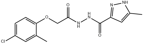 N'-[(4-chloro-2-methylphenoxy)acetyl]-3-methyl-1H-pyrazole-5-carbohydrazide Struktur