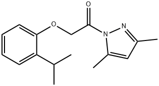 1-[(2-isopropylphenoxy)acetyl]-3,5-dimethyl-1H-pyrazole Struktur