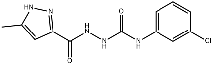 1-(3-chlorophenyl)-3-[(5-methyl-1H-pyrazole-3-carbonyl)amino]urea Struktur