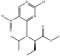 (R)-Methyl 2-((2-chloro-5-nitropyrimidin-4-yl)(isopropyl)amino)butanoate Struktur