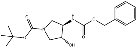 Trans-Tert-Butyl 3-(((Benzyloxy)Carbonyl)Amino)-4-Hydroxypyrrolidine-1-Carboxylate Struktur