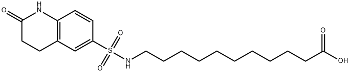 11-(2-Oxo-1,2,3,4-tetrahydro-quinoline-6-sulfonylamino)-undecanoic acid Struktur