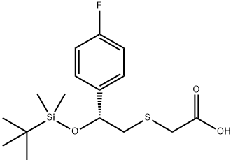 (R)-2-((2-((TERT-BUTYLDIMETHYLSILYL)OXY)-2-(4-FLUOROPHENYL)ETHYL)THIO)ACETIC ACID Struktur