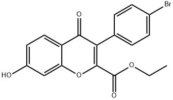 ethyl 3-(4-bromophenyl)-7-hydroxy-4-oxo-4H-chromene-2-carboxylate Struktur