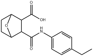 3-((4-ethylphenyl)carbamoyl)-7-oxabicyclo[2.2.1]heptane-2-carboxylic acid Struktur