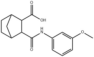 3-((3-methoxyphenyl)carbamoyl)bicyclo[2.2.1]heptane-2-carboxylic acid Struktur