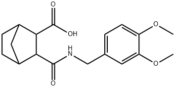 3-((3,4-dimethoxybenzyl)carbamoyl)bicyclo[2.2.1]heptane-2-carboxylic acid Struktur