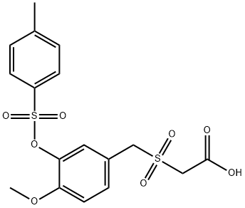 2-(4-methoxy-3-(tosyloxy)benzylsulfonyl)acetic acid Struktur