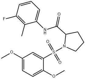 1-[(2,5-dimethoxyphenyl)sulfonyl]-N-(3-fluoro-2-methylphenyl)-2-pyrrolidinecarboxamide Struktur