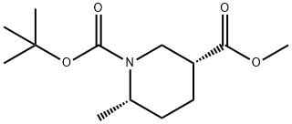 1-tert-butyl 3-methyl (3R,6S)-6-methylpiperidine-1,3-dicarboxylate Struktur