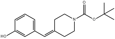 tert-Butyl 4-(3-hydroxybenzylidene)piperidine-1-carboxylate Struktur