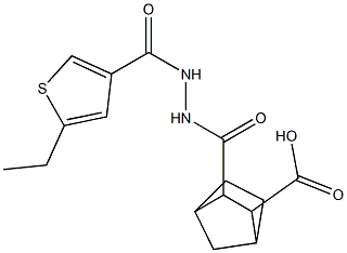 3-(2-(5-ethylthiophene-3-carbonyl)hydrazinecarbonyl)bicyclo[2.2.1]heptane-2-carboxylic acid Struktur