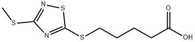 5-{[3-(methylsulfanyl)-1,2,4-thiadiazol-5-yl]sulfanyl}pentanoic acid Struktur