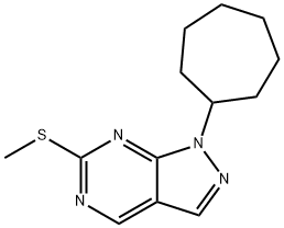 1-cycloheptyl-6-(methylthio)-1H-pyrazolo[3,4-d]pyrimidine Struktur