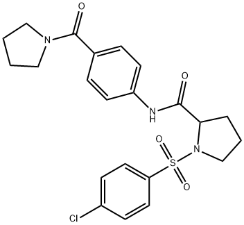 1-[(4-chlorophenyl)sulfonyl]-N-[4-(1-pyrrolidinylcarbonyl)phenyl]-2-pyrrolidinecarboxamide Struktur