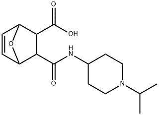 3-((1-isopropylpiperidin-4-yl)carbamoyl)-7-oxabicyclo[2.2.1]hept-5-ene-2-carboxylic acid Struktur