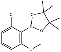 2-(2-Chloro-6-methoxyphenyl)-4,4,5,5-tetramethyl-1,3,2-dioxaborolane Struktur