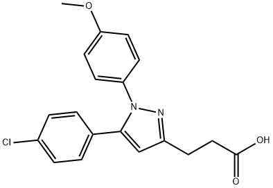 3-(5-(4-chlorophenyl)-1-(4-methoxyphenyl)-1H-pyrazol-3-yl)propanoic acid Struktur