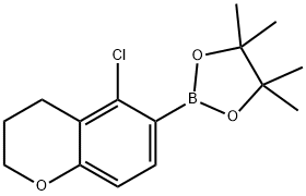 2-(5-chloro-3,4-dihydro-2H-chromen-6-yl)-4,4,5,5-tetramethyl-1,3,2-dioxaborolane Struktur