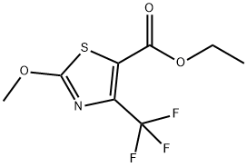 2-methoxy-4-(trifluoromethyl)-5-Thiazolecarboxylic acid ethyl ester Struktur