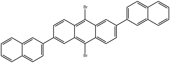 9,10-dibromo-2,6-di-2-naphthalenylAnthracene Struktur