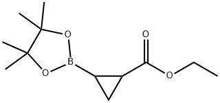 Cyclopropanecarboxylic acid, 2-(4,4,5,5-tetramethyl-1,3,2-dioxaborolan-2-yl)-, ethyl ester Struktur